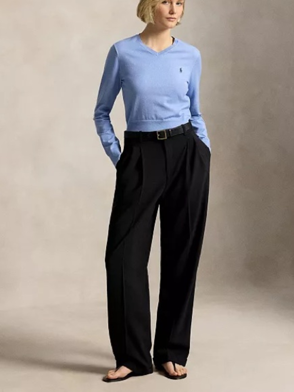 RALPH LAUREN - Women's V-Neck Pull-On Sweater Sz Large